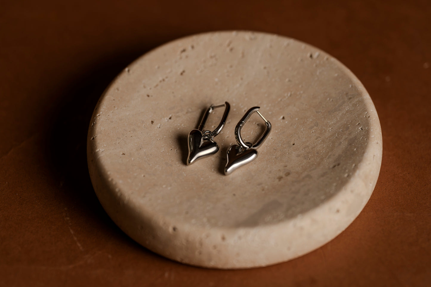 Heart Loop Silver Earring