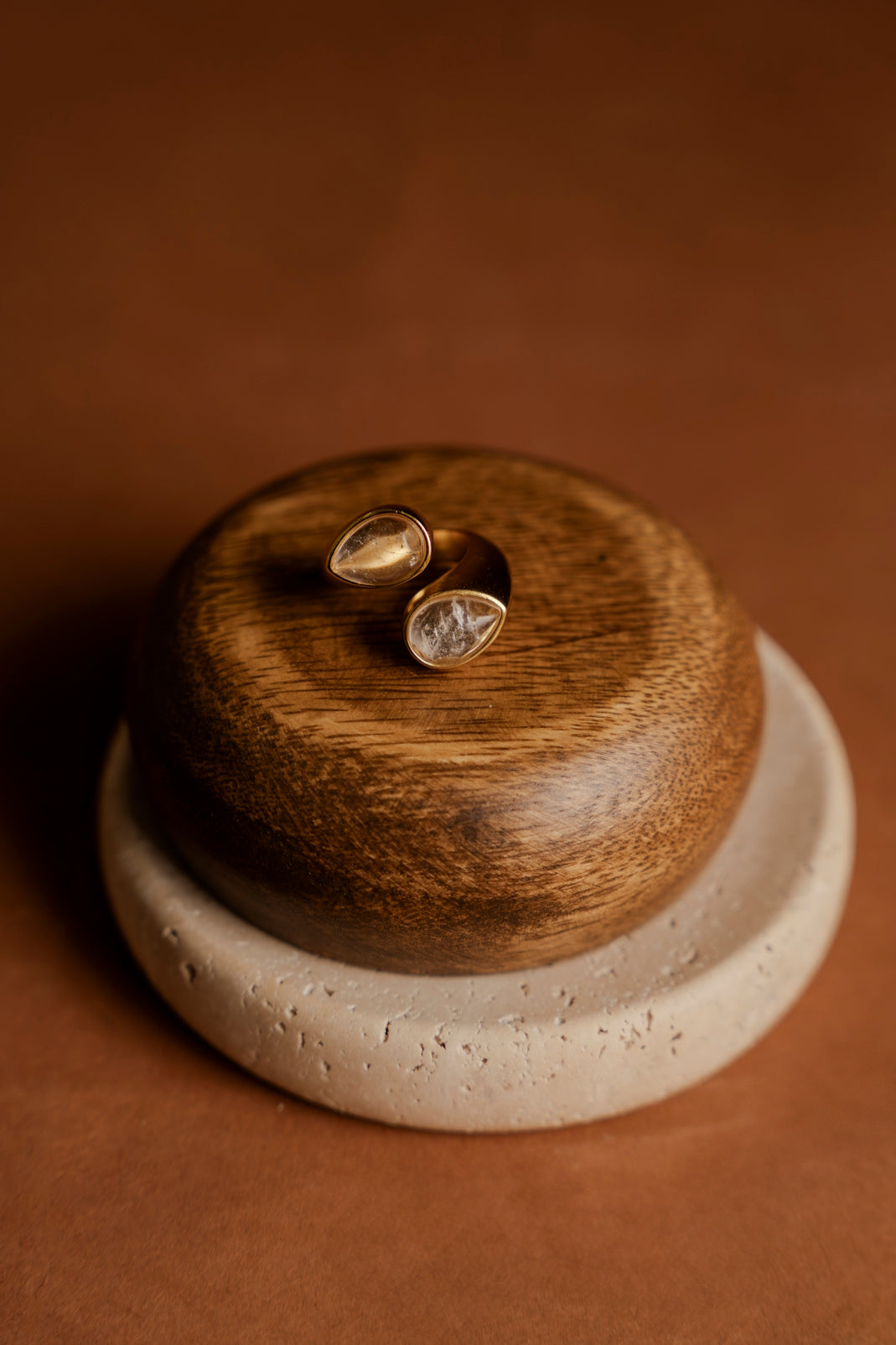 Stone dual White Ring