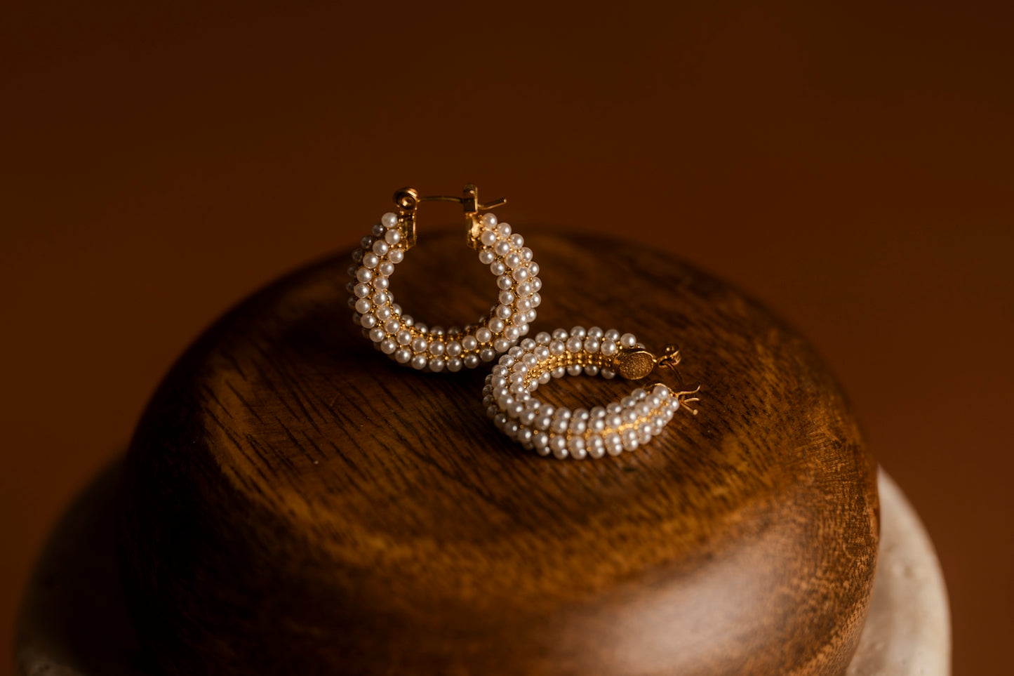 Classic Pearl Hoops