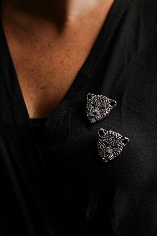 Leopard Silver Pin