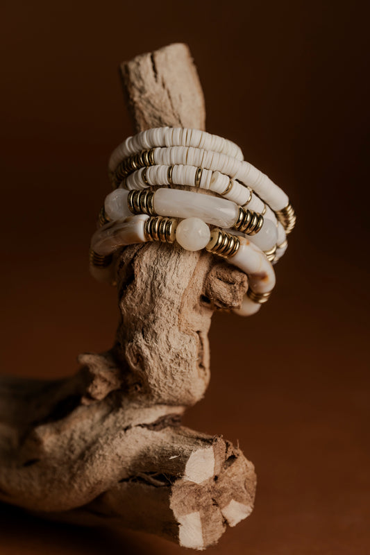 Etnic white Bracelet Set